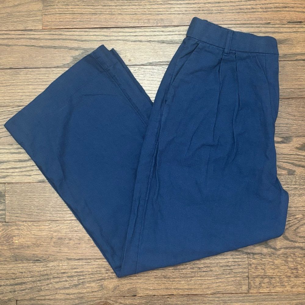 Abercrombie & Fitch Pleated Wide Leg Tailored Linen Blend Pants • size Med Short - Picture 3 of 7